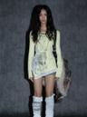 Lace Rabbit Printed Long-Sleeved T-Shirt