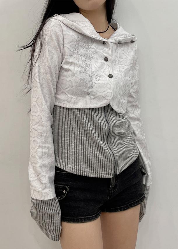 LUMIEN BUTTON HOODIE ZIP-UP 루미엔 버튼 후드 집업