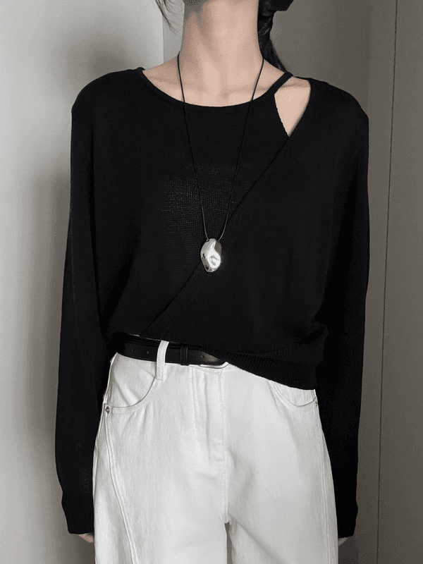 (7일 소요) 헤이디 언발 니트 3color