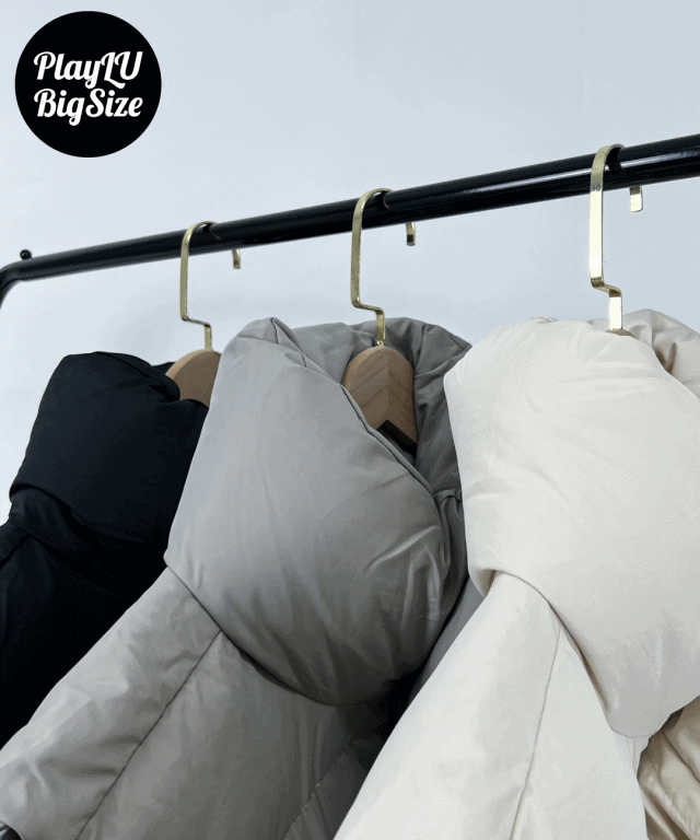 빅사이즈 왕빵빵 오버핏 스트링 패딩 조끼 점퍼 (아이보리/라이트카키/블랙)