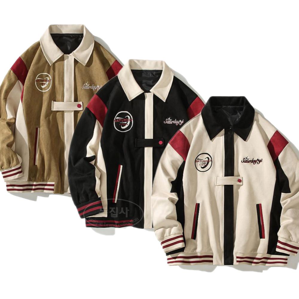 [독집사] Saturday 스웨이드 베이스볼 자켓 빅사이즈