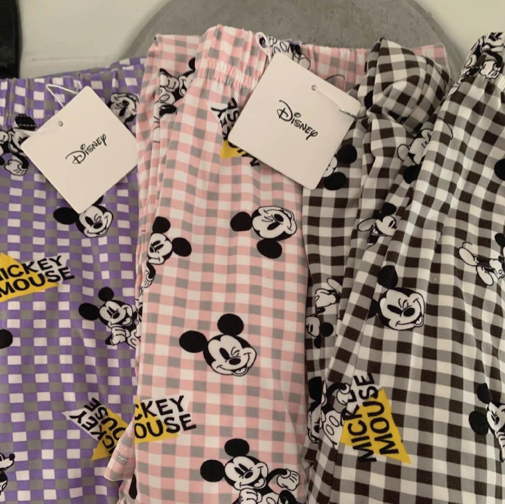 디즈니 모찌 체크 스판바지 잠옷바지 주머니 파자마 커플 선물 파자마파티 3col