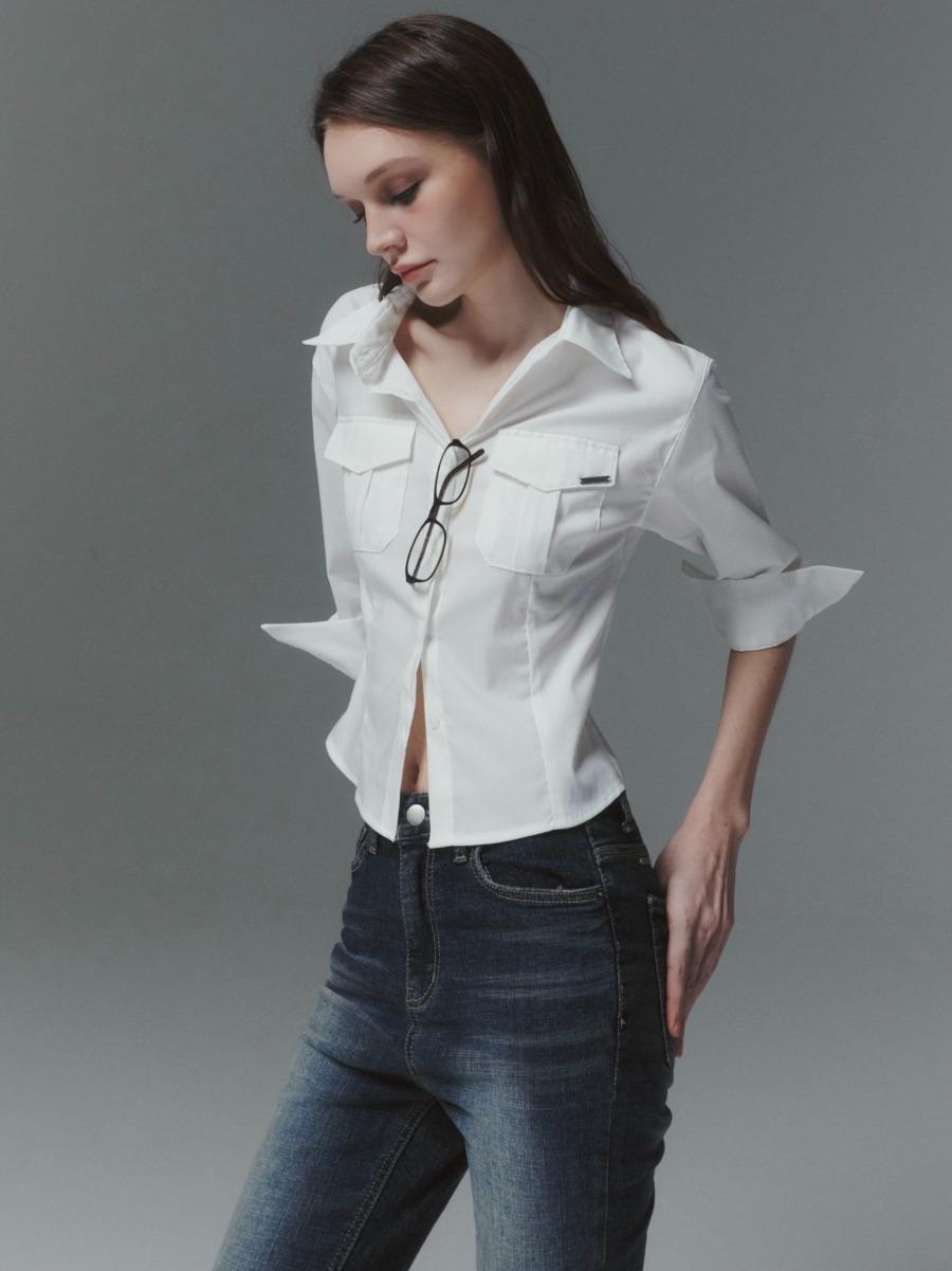 이네기 [INEGI] Sleek Pocket Shirt (ivory)