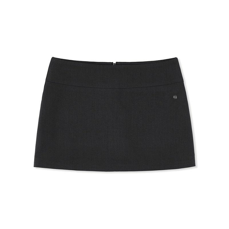 로우라이즈 미니 스커트 - 차콜