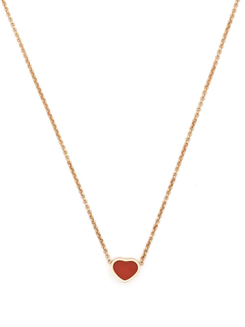 18kt rose gold My Happy Heart carnelian necklace