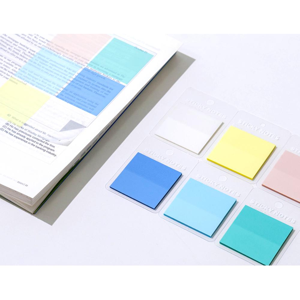 프린텍 반투명 스티키노트 50매 50x50mm 투명 메모지