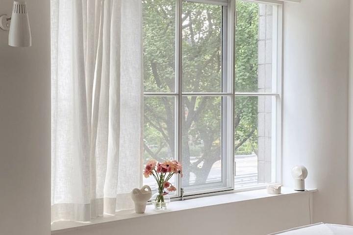 [단독] Full linen curtain (white)