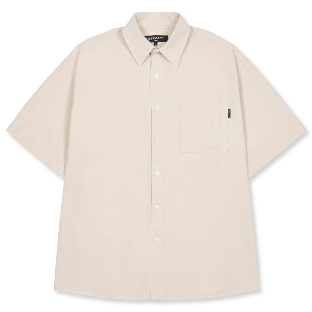 이지 랜덤 반팔 셔츠 (베이지)   Eesy Raendom Short Sleeve Shirt (Beige)
