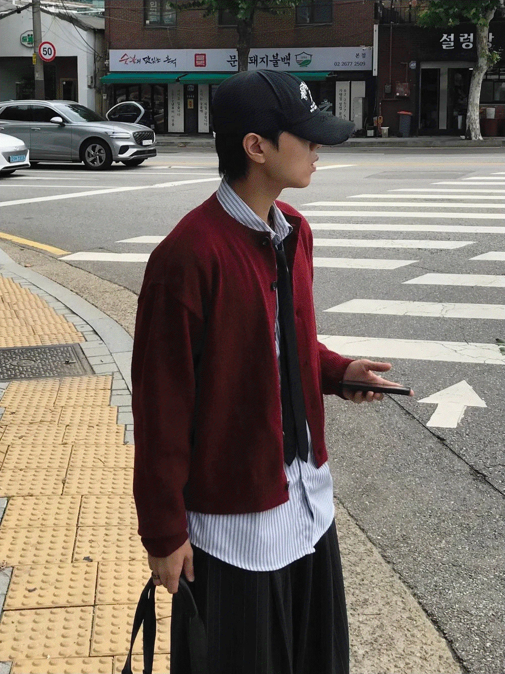 (프리미엄) 캐시 크롭 라운드 가디건 5C