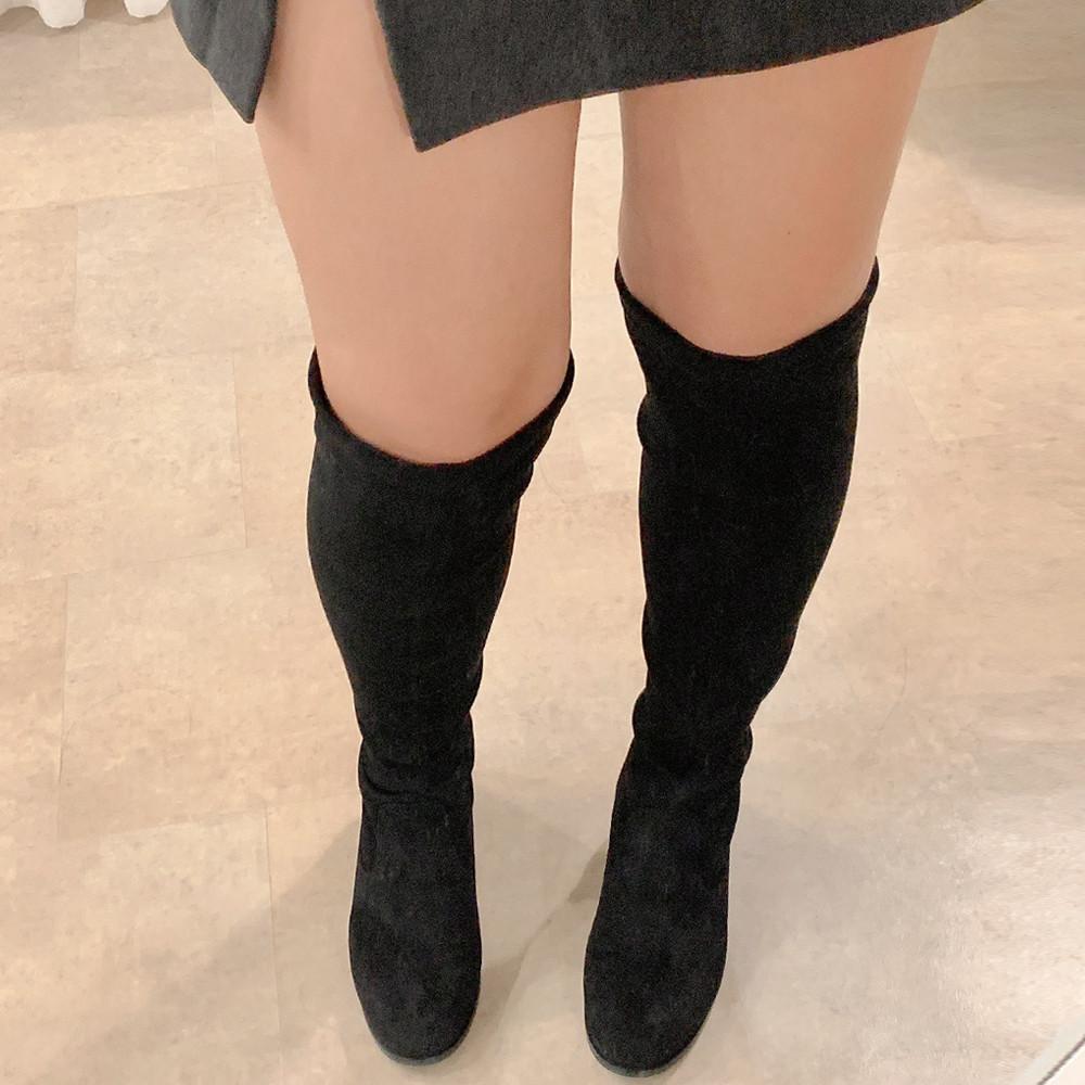 찐하비강추 입구둘레 42cm 스웨이드 니하이 롱부츠