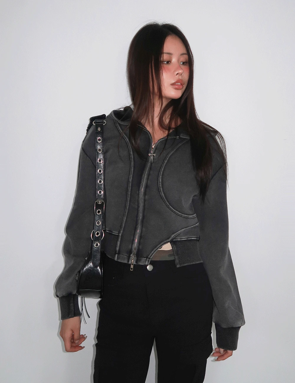 CROSS PIGMENT HOOD ZIP-UP / 크로스 피그먼트 후드집업