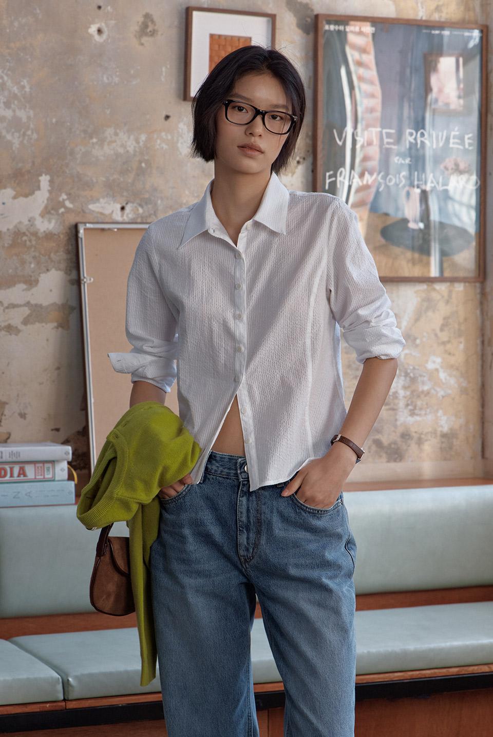 slim line shirts - white