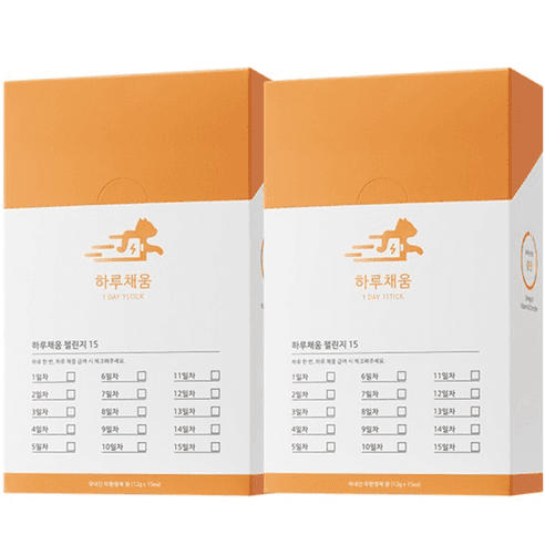 프로젝트21 하루채움 고양이 간식 종합영양제 12g 15p, 피부/피모, 닭고기맛, 2개 - 종합영양제 | 쿠팡
