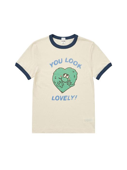 리던 024-02WRGT016 러블리 프린트 링거 여성 반팔티