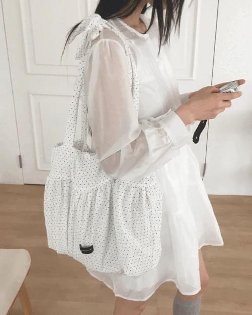 メンデルヴィンテージドットコットンシャーリングショルダーバッグ (人気商品配送遅延)