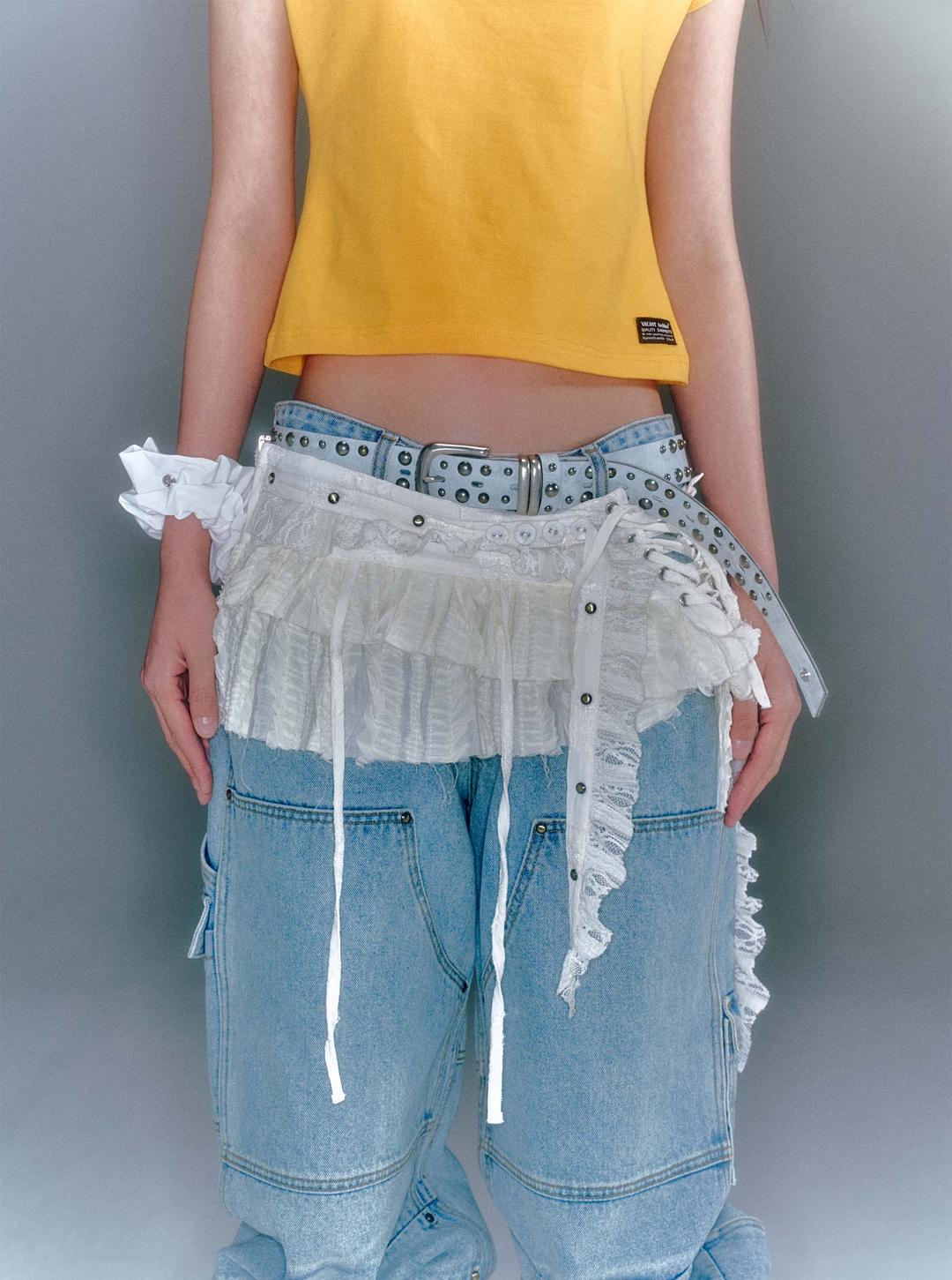 LILLY LACE LAYERED MINI SKIRT IVORY [06.13(FRI) 18:00]