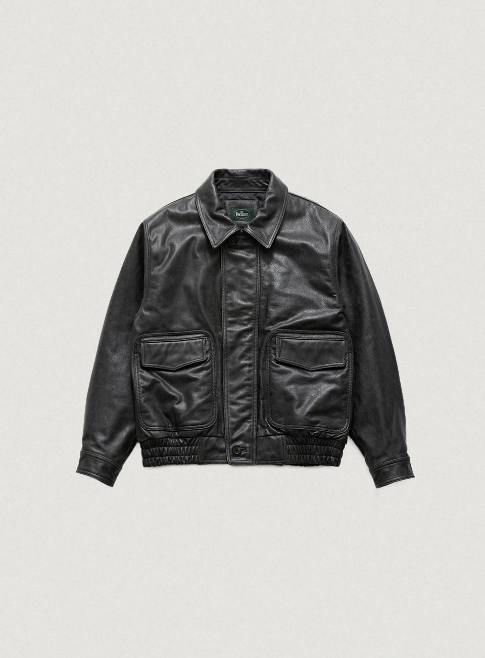 Black A-2 Leather Flight Jacket [2/16부터 순차 배송]