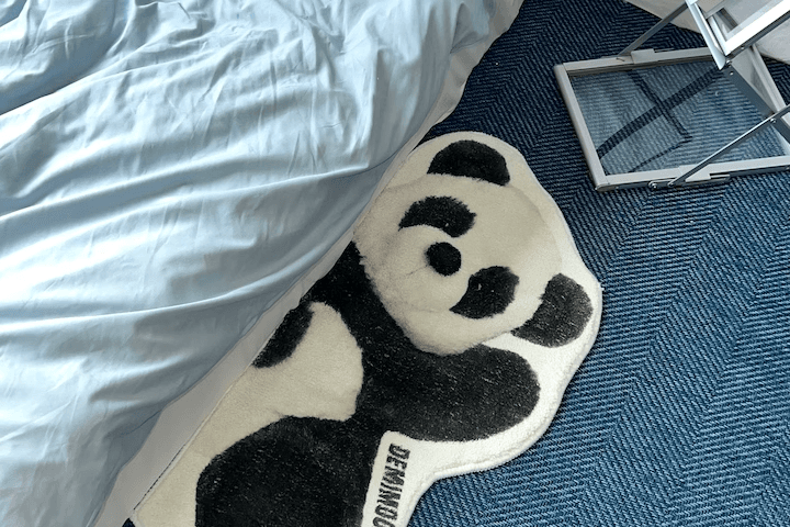 2size 빼꼼 피피판다 발매트 러그 주방 욕실 침실 극세사 러그