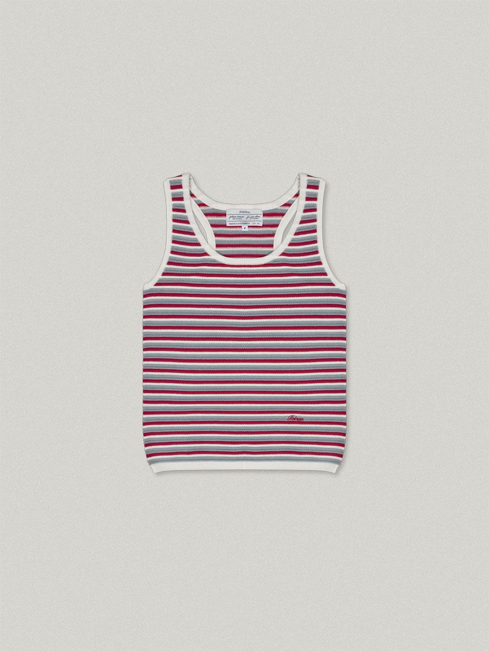 Rainbow Sleeveless Knit - Red레인보우 슬리브리스 니트