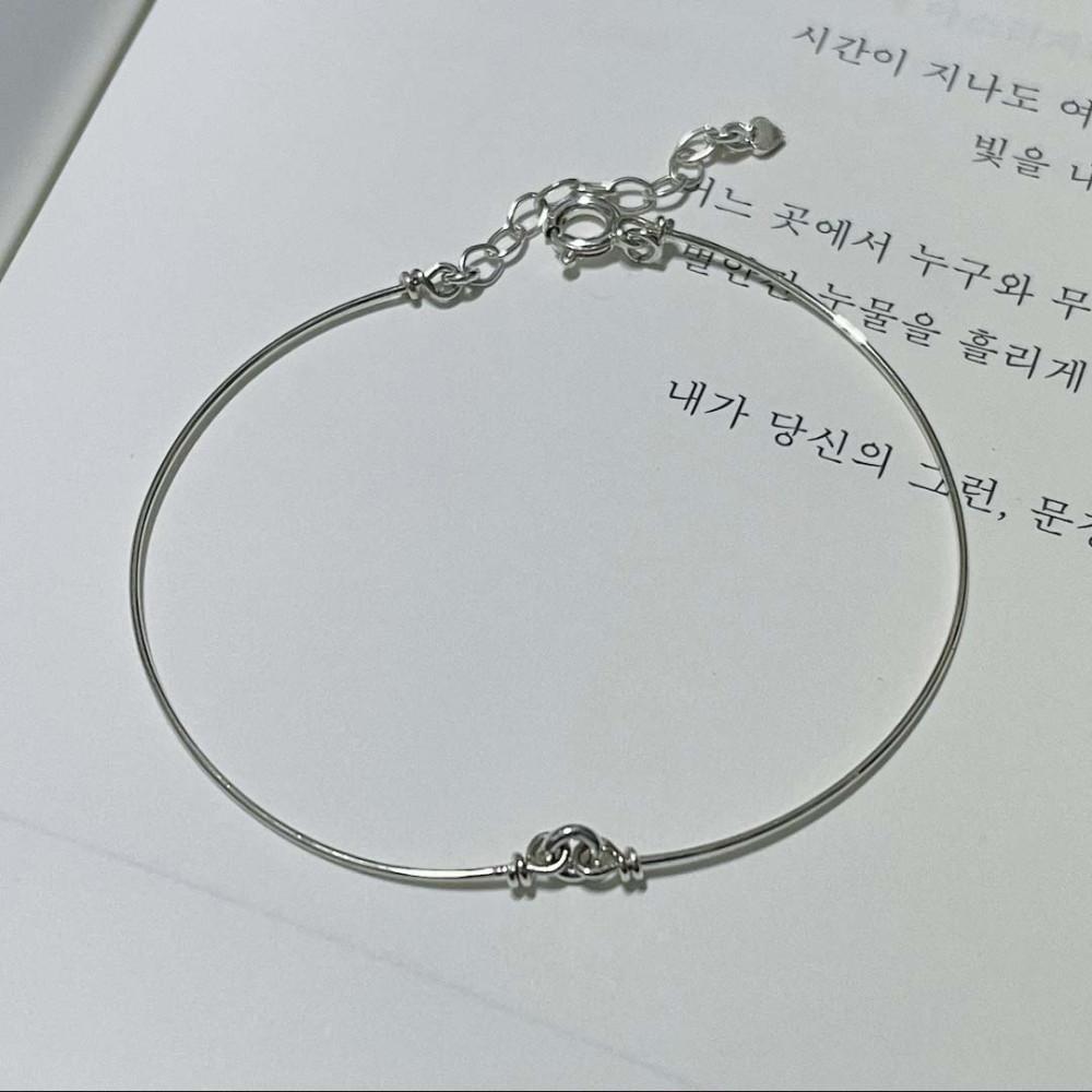 [어나더베이스] 베이직 링크 뱅글 브레이슬릿 silver925 얇은팔찌 실 심플 고리