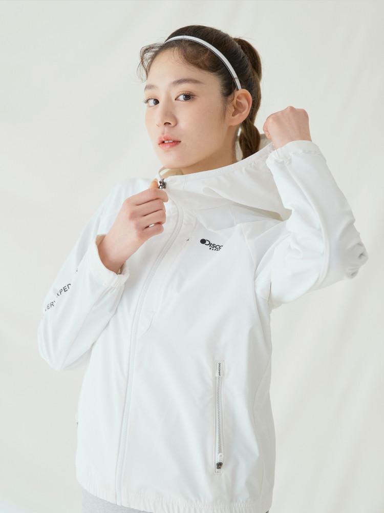 스트레치 여성 스포티 바람막이 (O/WHITE)