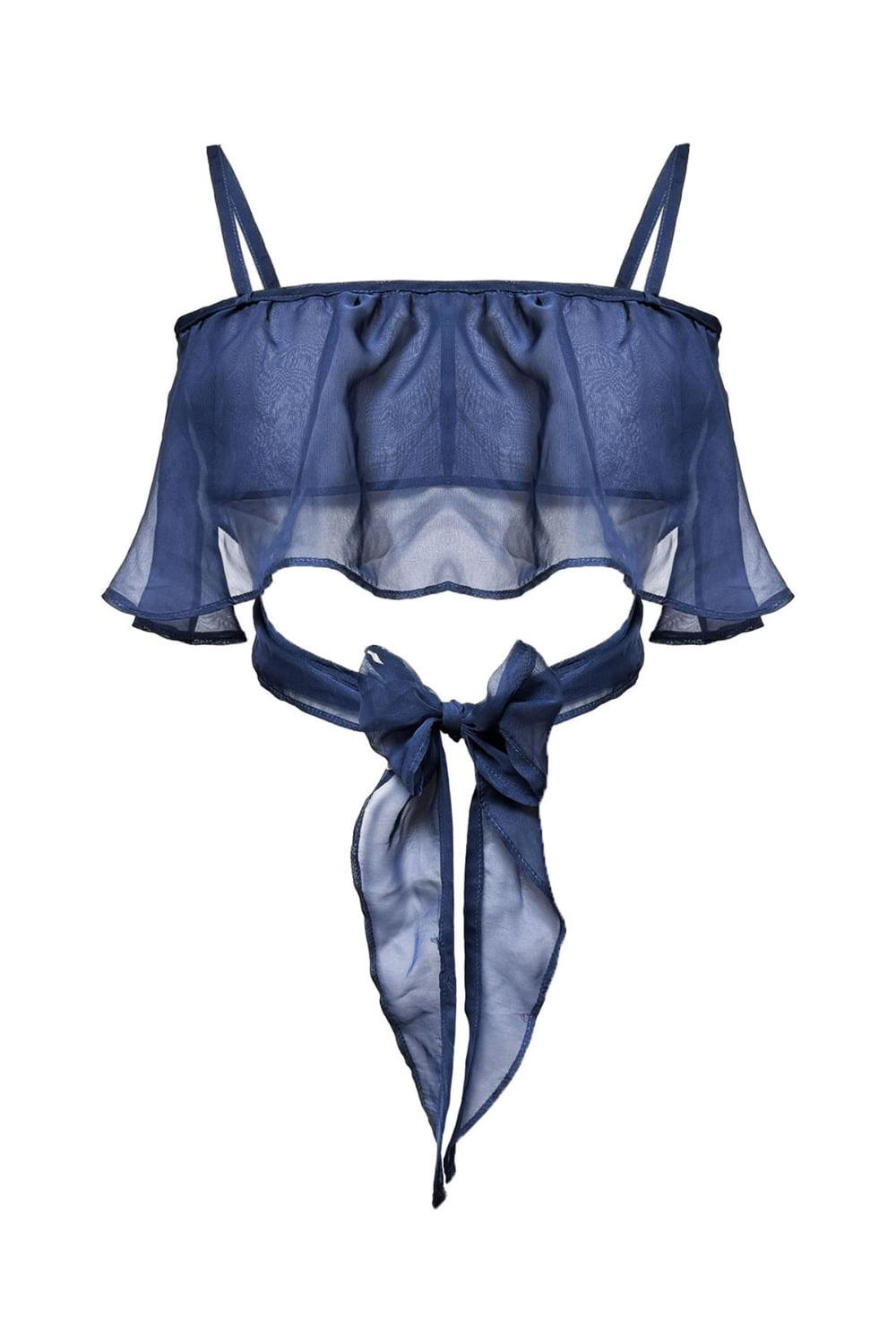 Layered Frill Bustier Navy