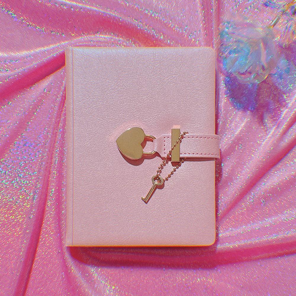 비밀일기장 만년다이어리 잠금 하트 자물쇠 감사일기 로즈핑크