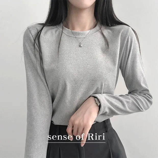 [1+1할인!/포근 피치기모원단] 겨울이너티 추천, 라운드넥 긴팔티셔츠