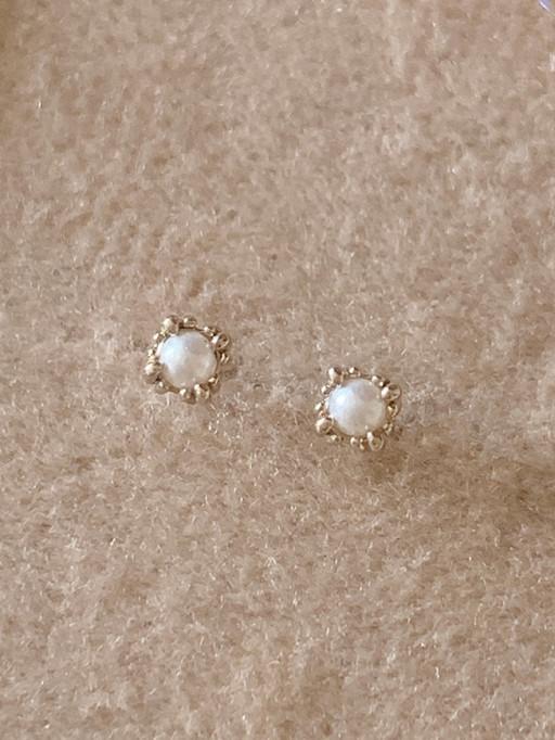 14k 무도금 화이트골드 진주 귀걸이