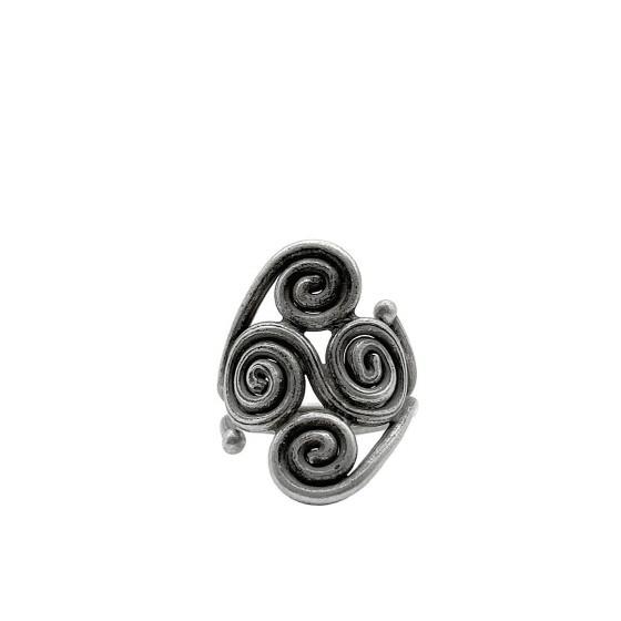 KAREN HILL TRIBE silver Continuum Spiral Ring