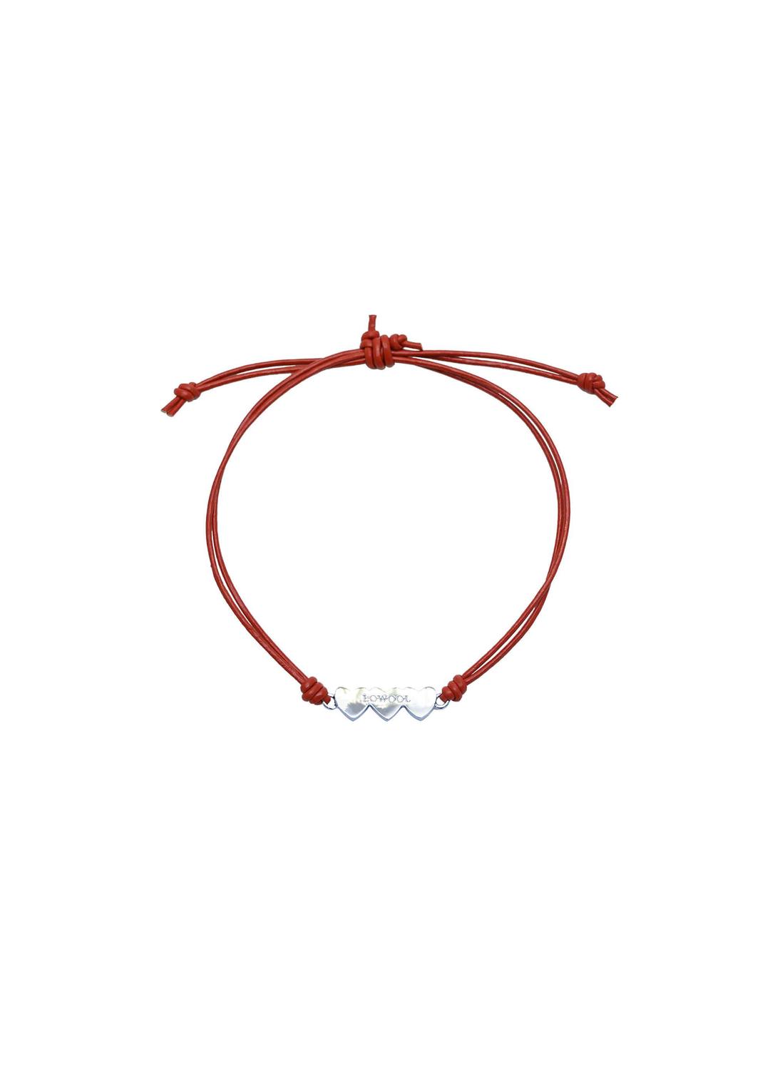 Triple heart red bracelet