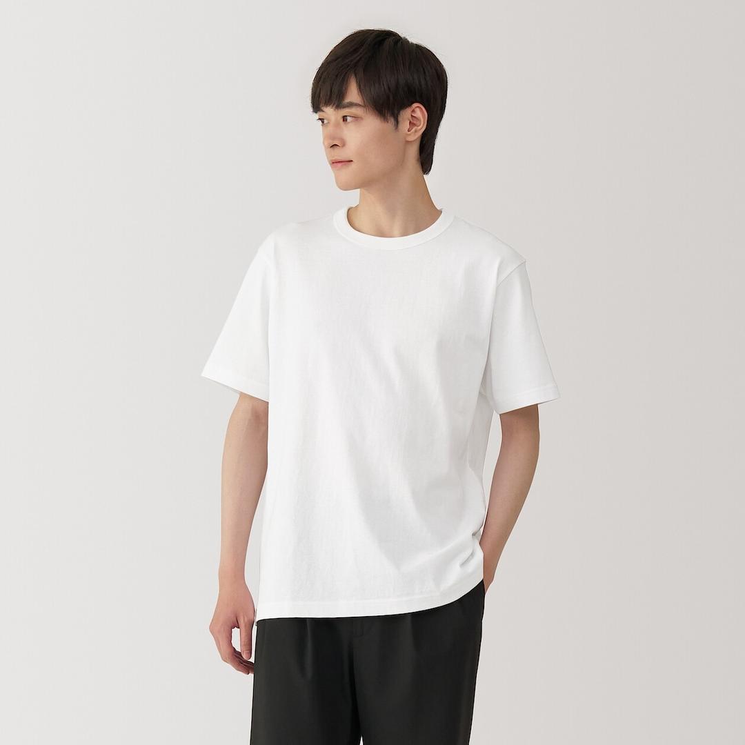 워싱 태번수 크루넥 반소매 티셔츠