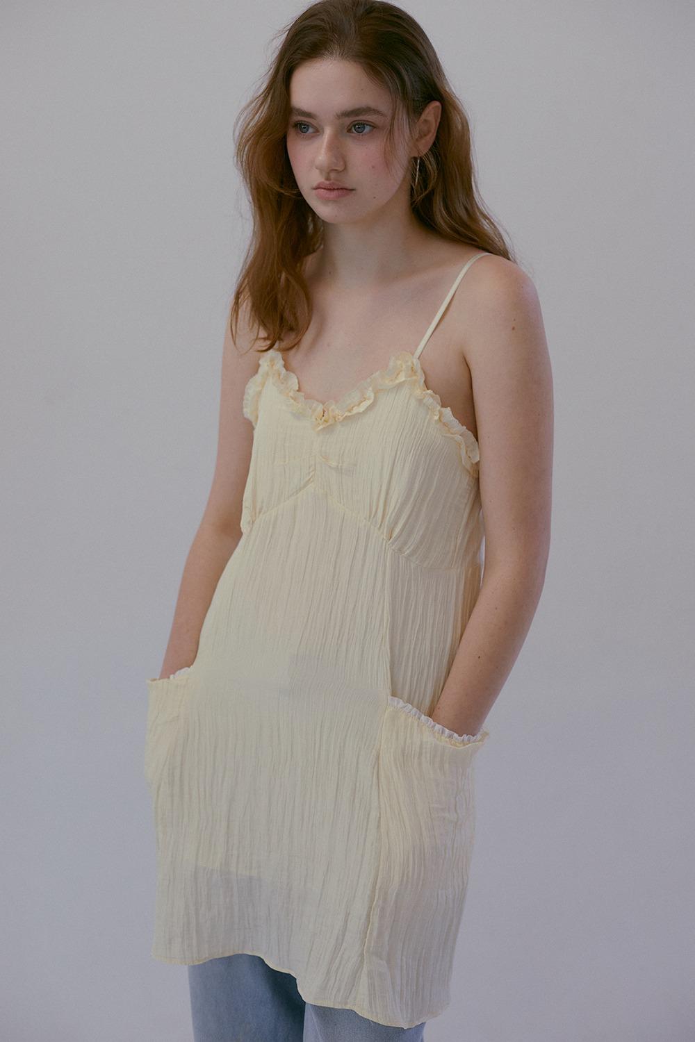 SHINING SLEEVELESS ONE PIECE_BUTTER