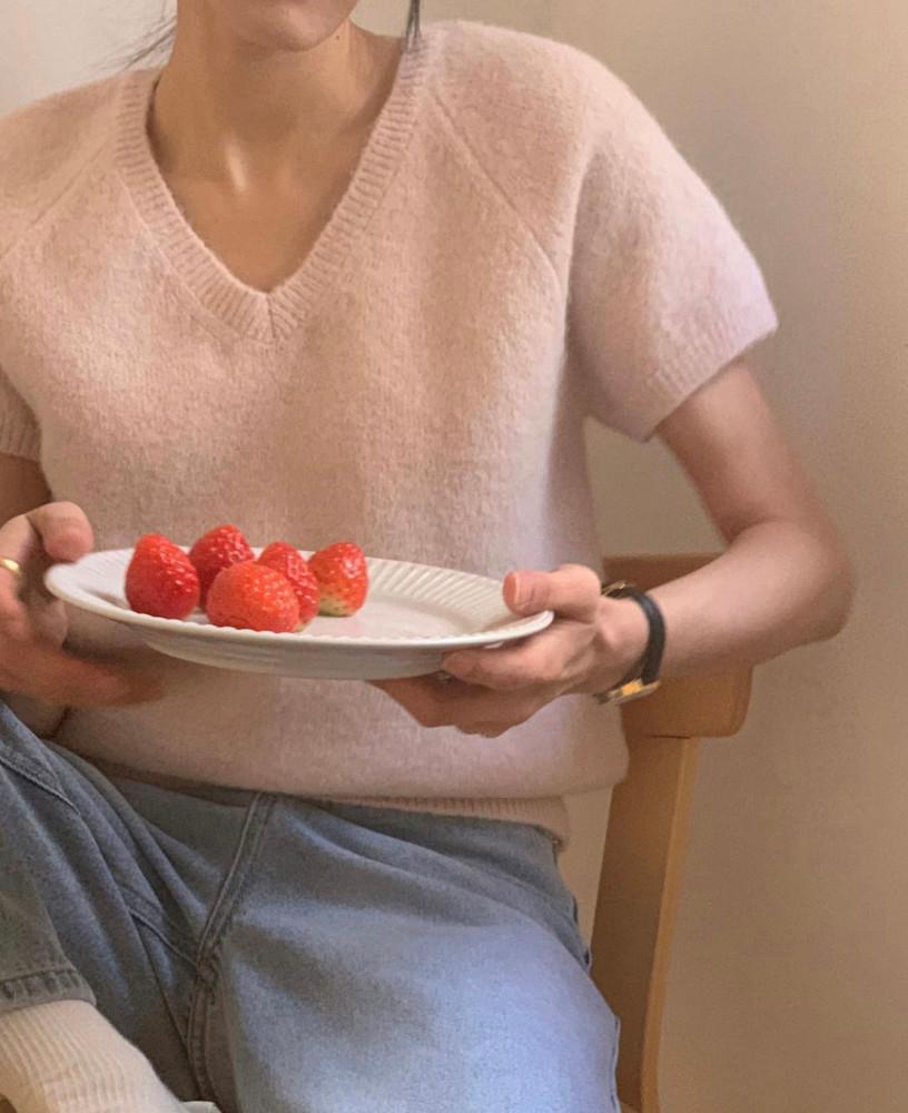 (당일출고) pyt 프리러브 푸딩 반팔 니트