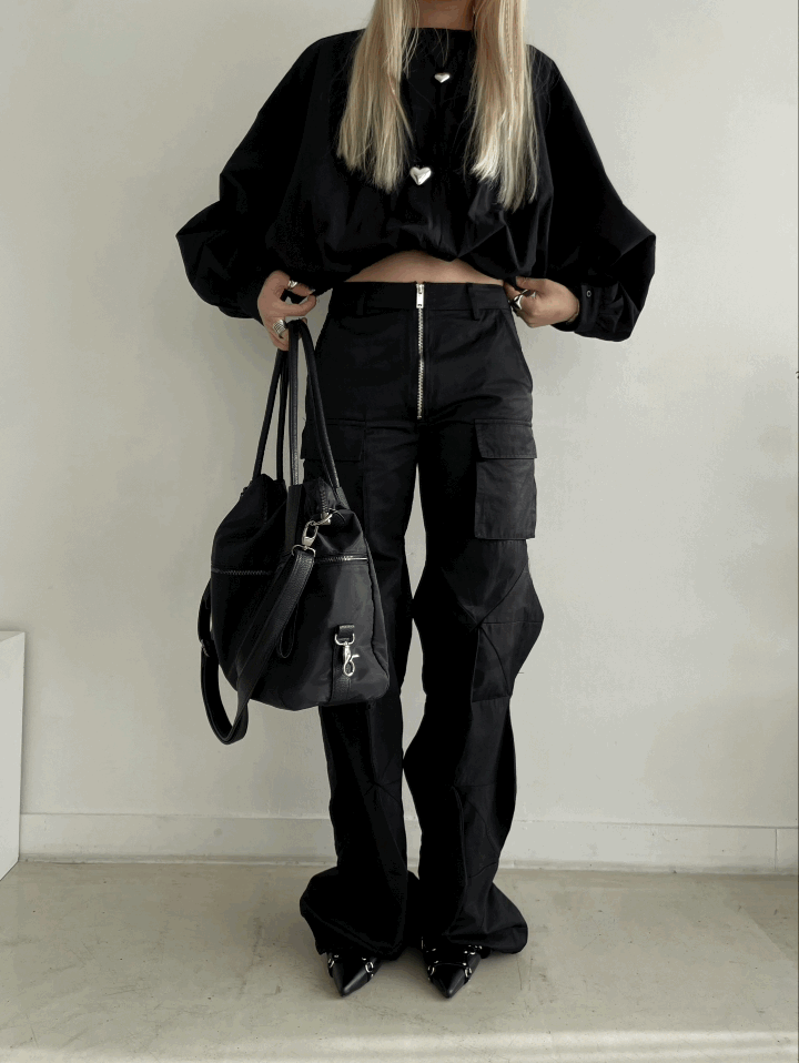 Angelnumber555 AN5 bootscut folded pants - 위시버킷