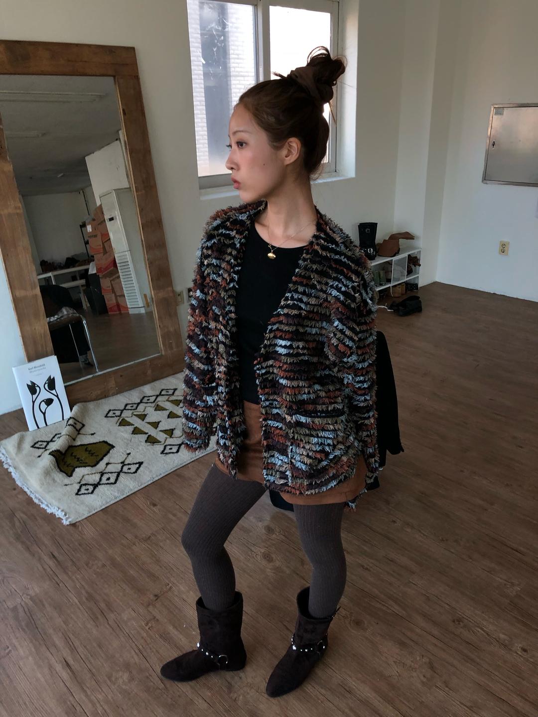 오네 (당일발송) 모스 부클 가디건