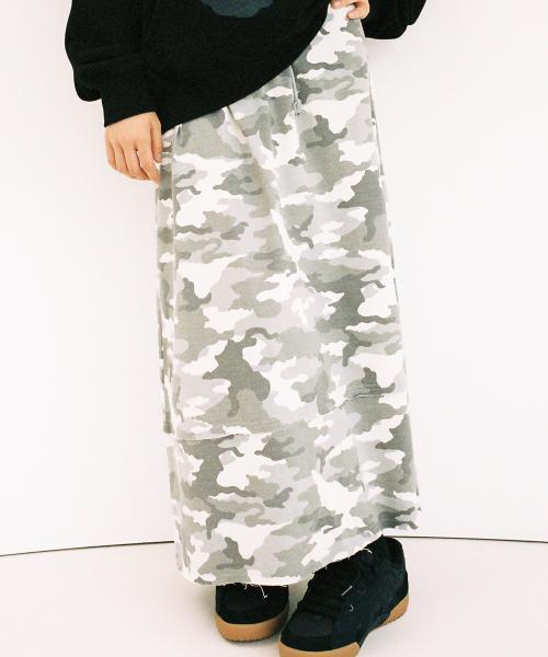 트위스터 스타 스웻 롱스커트 - 카모
