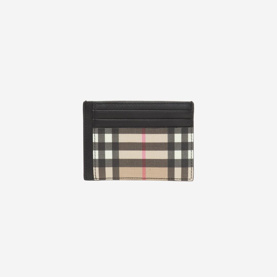 Burberry Vintage Check Money Clip Card Case Archive Beige