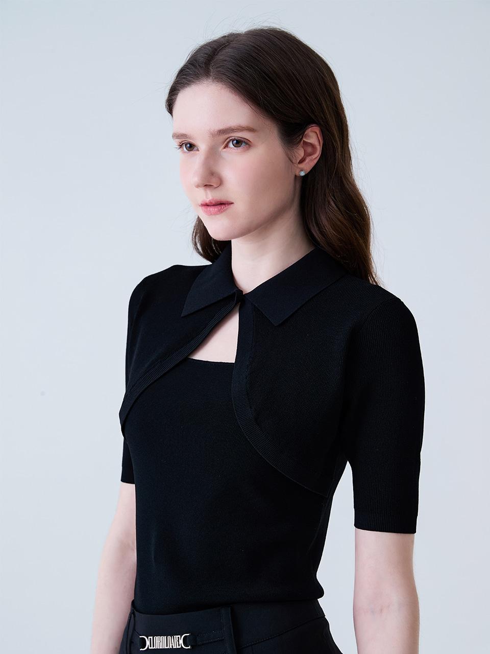 볼레로 카라 니트 BLACK
