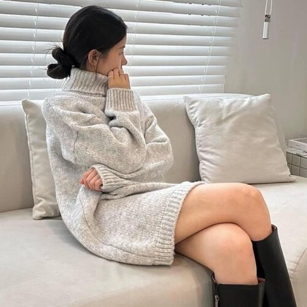 니트원피스 목폴라원피스 터틀넥원피스