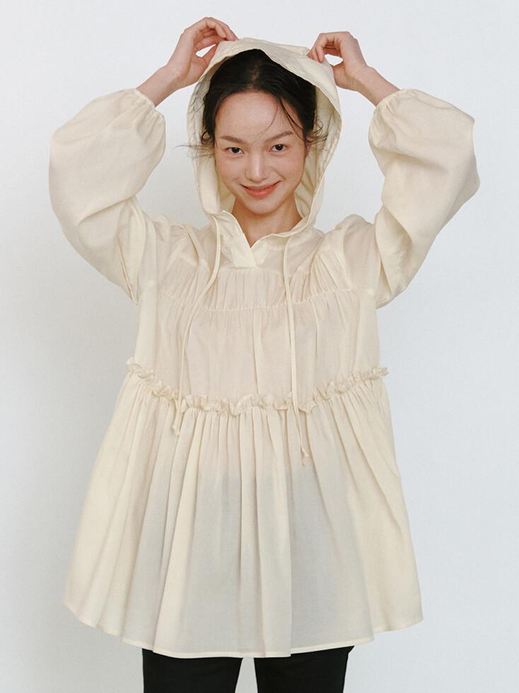 로맨틱 후드 블라우스_버터