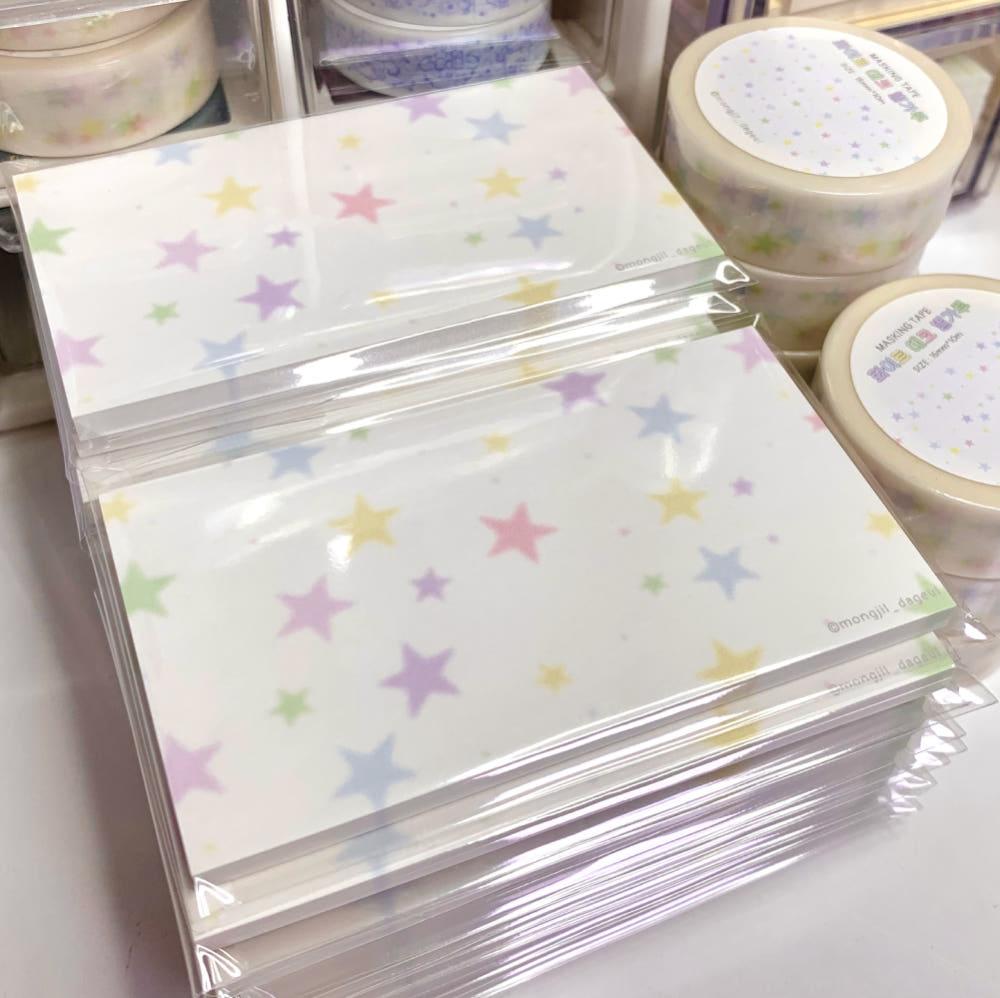 [몽질다글] 화이트 데코 별가루 떡메모지