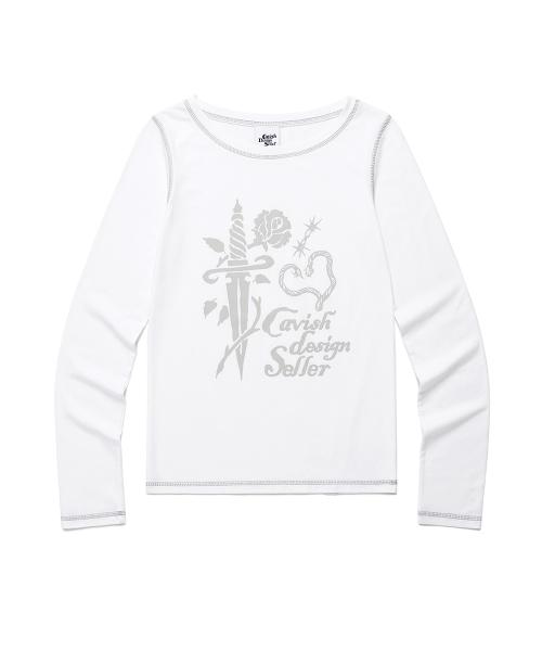 W ROSE LS TEE WHITE(CV2EFFT555A)