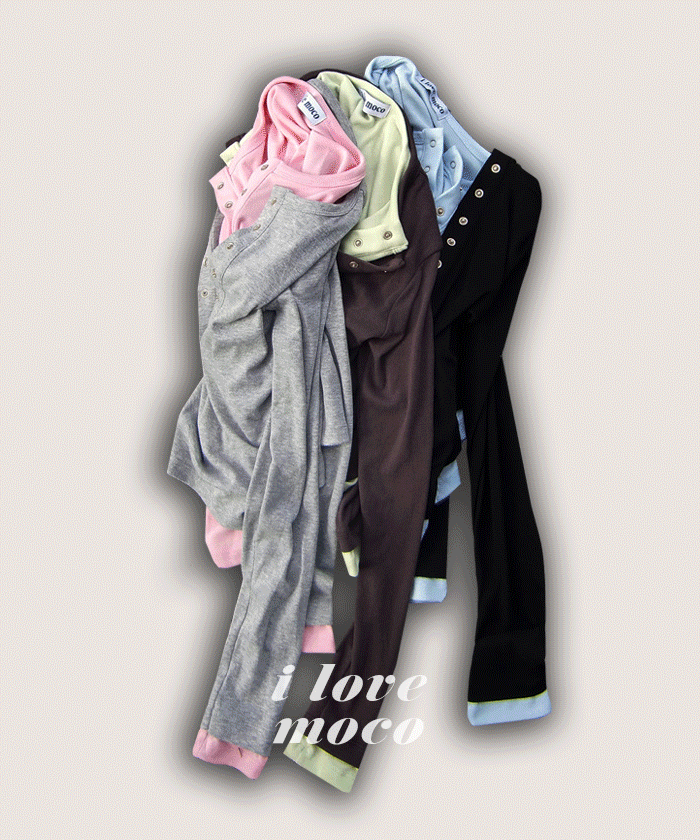 모코블링 [MADE/무배]컬러 레이어드 긴팔티 #슬림핏티 #레이어드티 #스냅티 #긴팔티 #버튼티 #봄신상