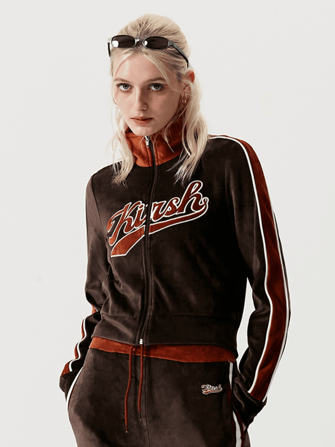 벨루아 사이드 트리밍 자켓 KA [브라운]