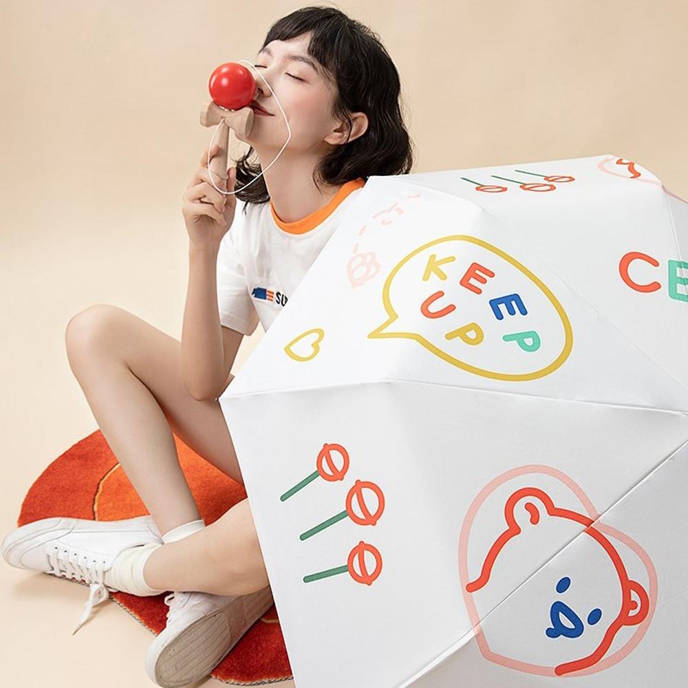 귀여운 프린팅 휴대용 UV 자외선 여름 햇빛 차단 우산 양산 선물용 우정템
