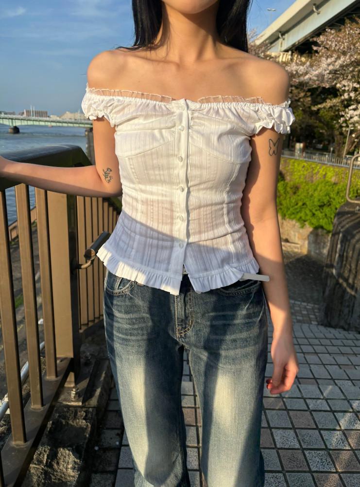 FRILL LACE TOP (2COLOUR)