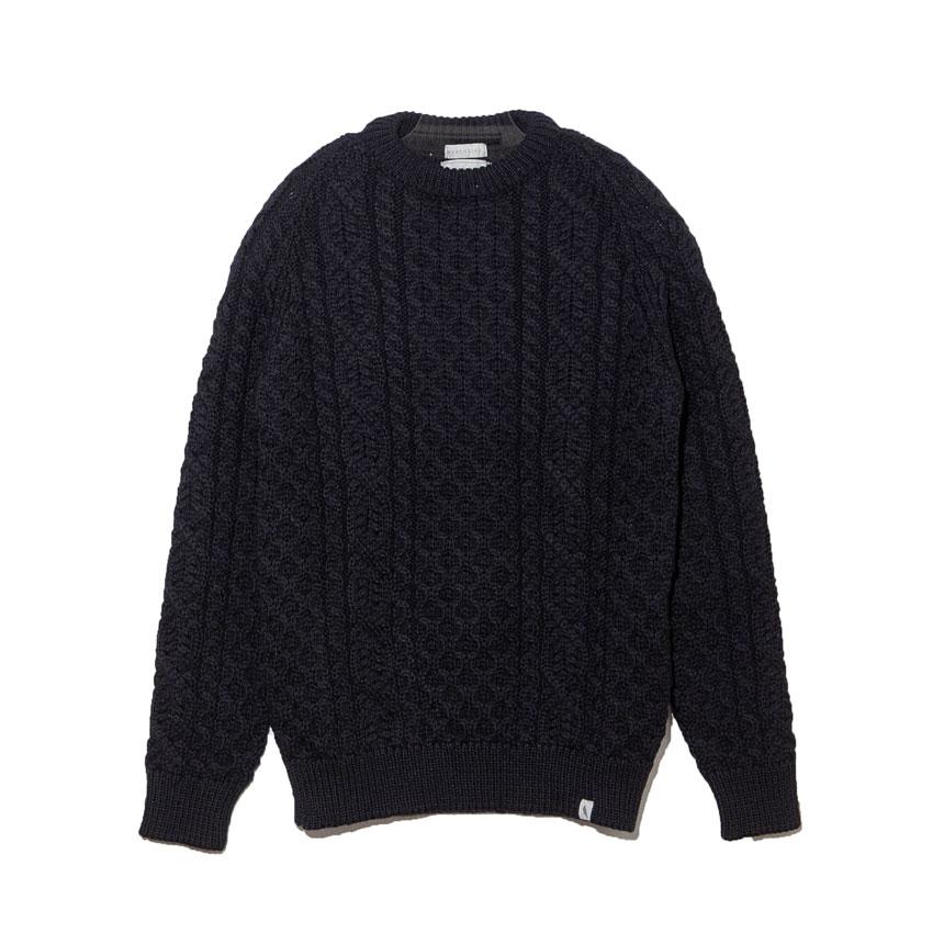 Hudson Aran Jumper - Navy