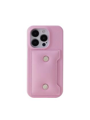 CIRCLE PADDING iPHONE 14 CARD CASE - PINK