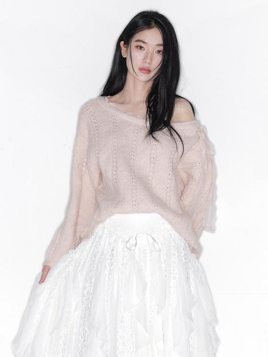 SOFT VEIL OFF SHOULDER KNIT_TT6S302PK